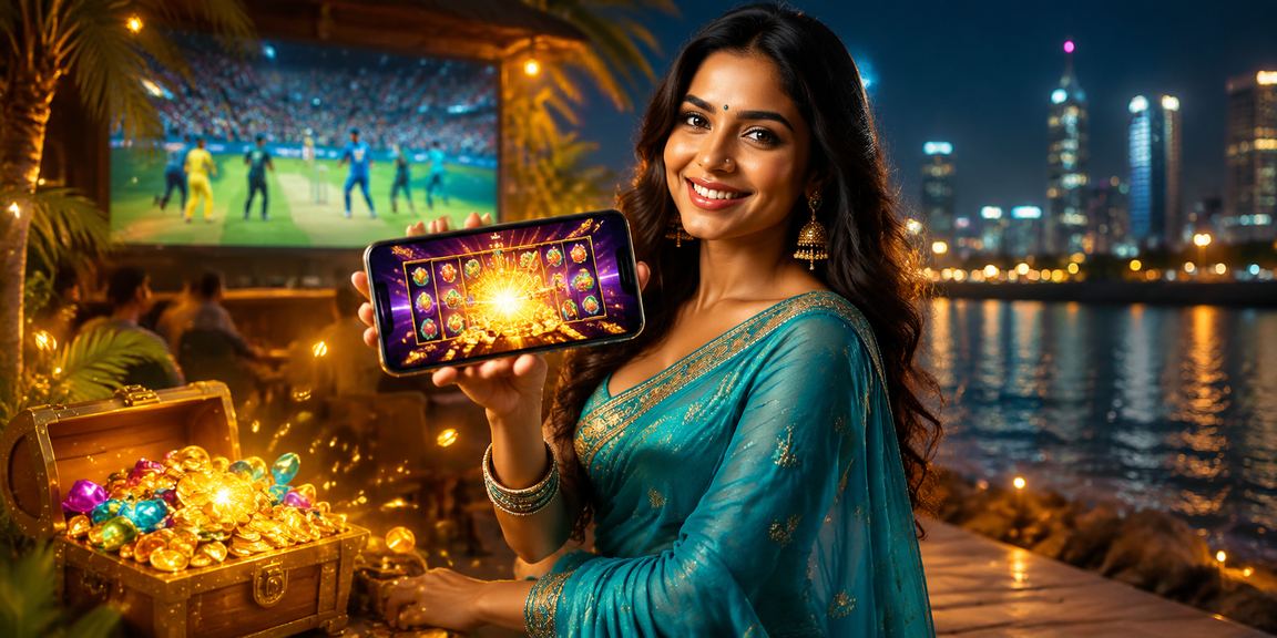 Young woman using mobile phone for cricket betting